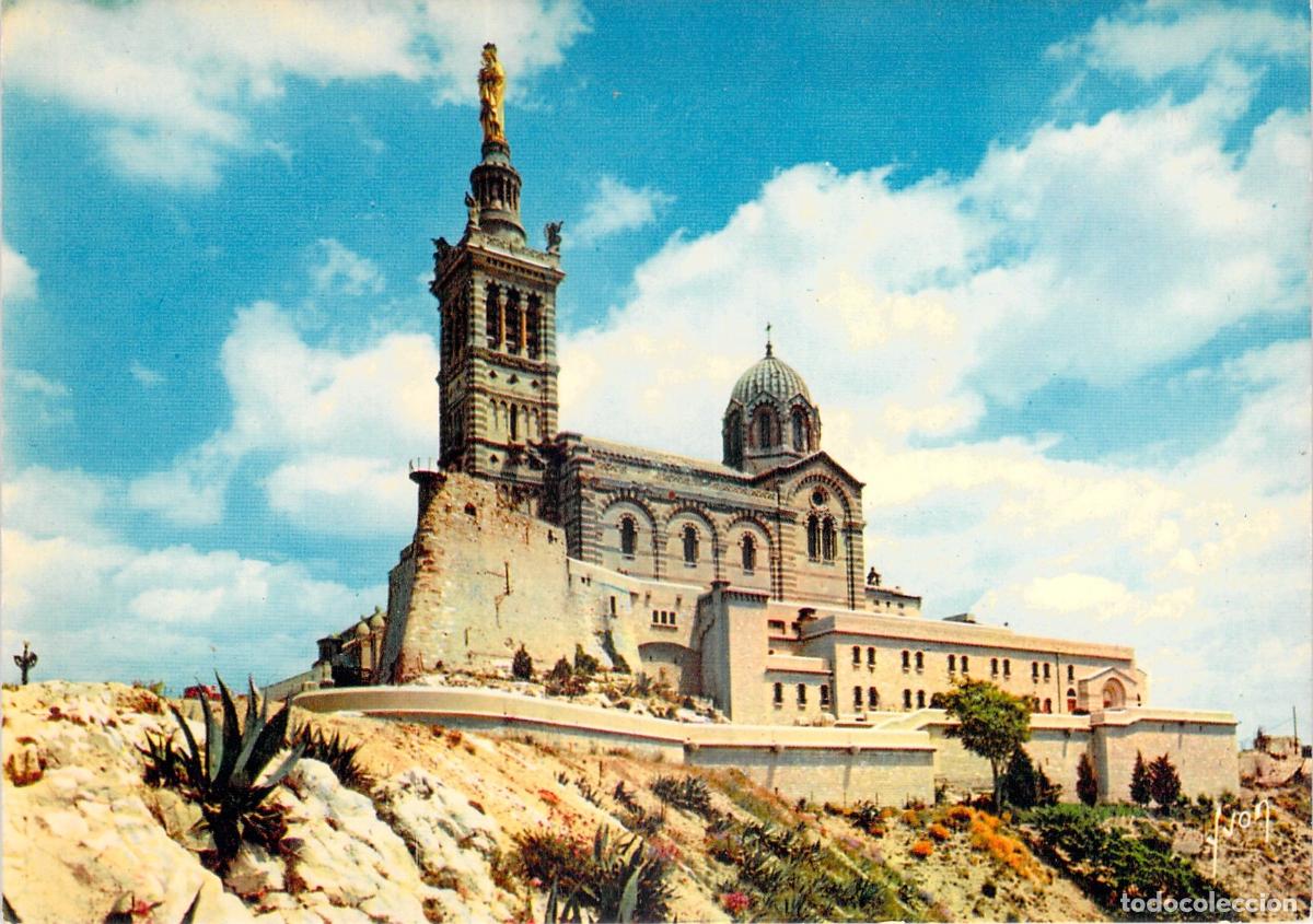Postales: Postal de la Bas&iacute;lica de Notre-Dame-de-la-Garde en Marsella, Francia