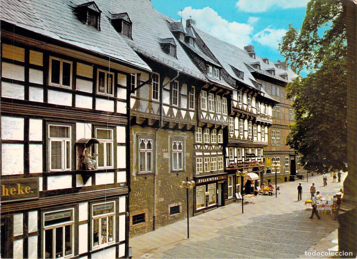 Postales: Postal de Goslar Harz con el Rats-Caf&eacute; y Casas de Entramado