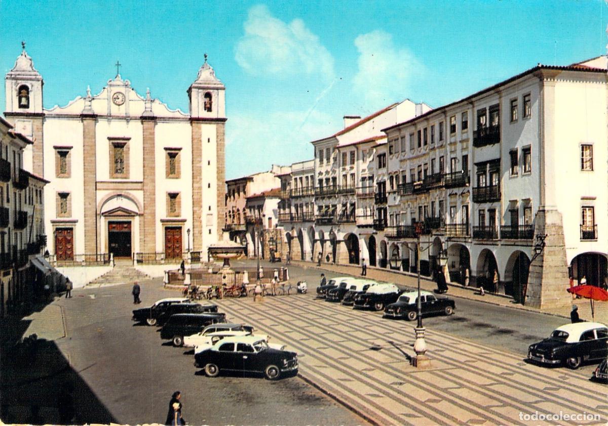 Postales: Postal de &Eacute;vora: Pra&ccedil;a do Geraldo e Igreja de Santo Ant&atilde;o, Portugal