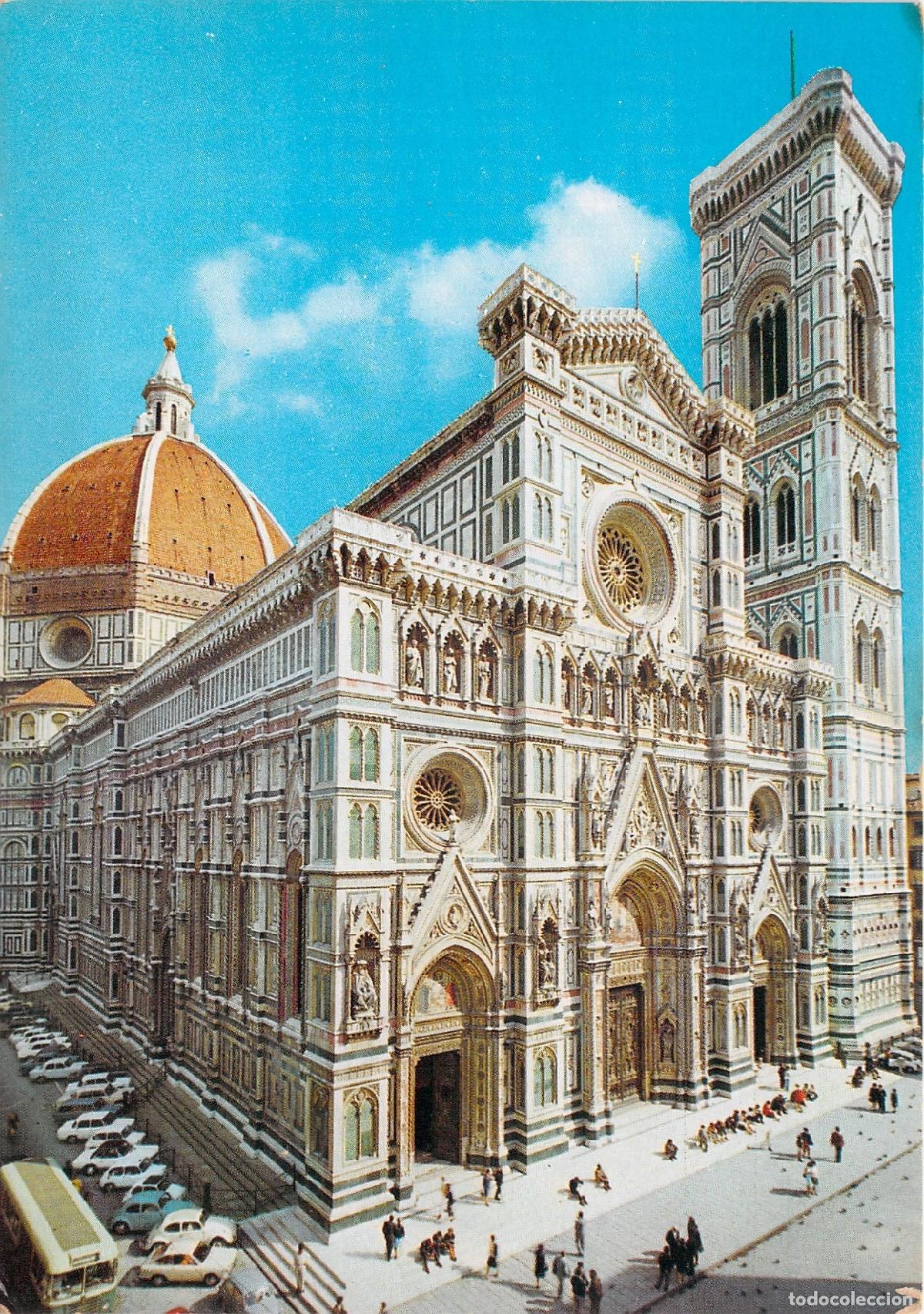 Postales: Postal de la Catedral y el Campanile de Giotto en Florencia