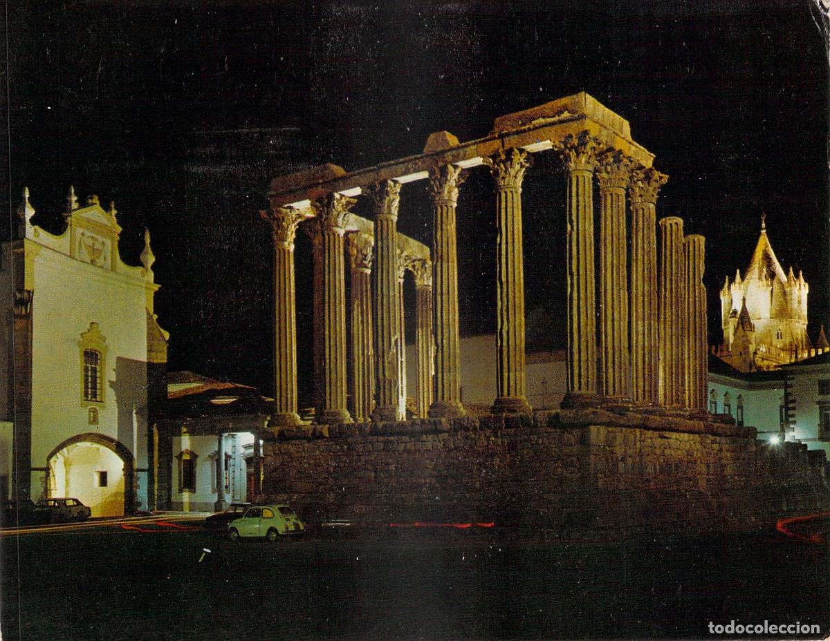 Postales: Postal de las Ruinas del Templo Romano de Diana en &Eacute;vora Nocturno