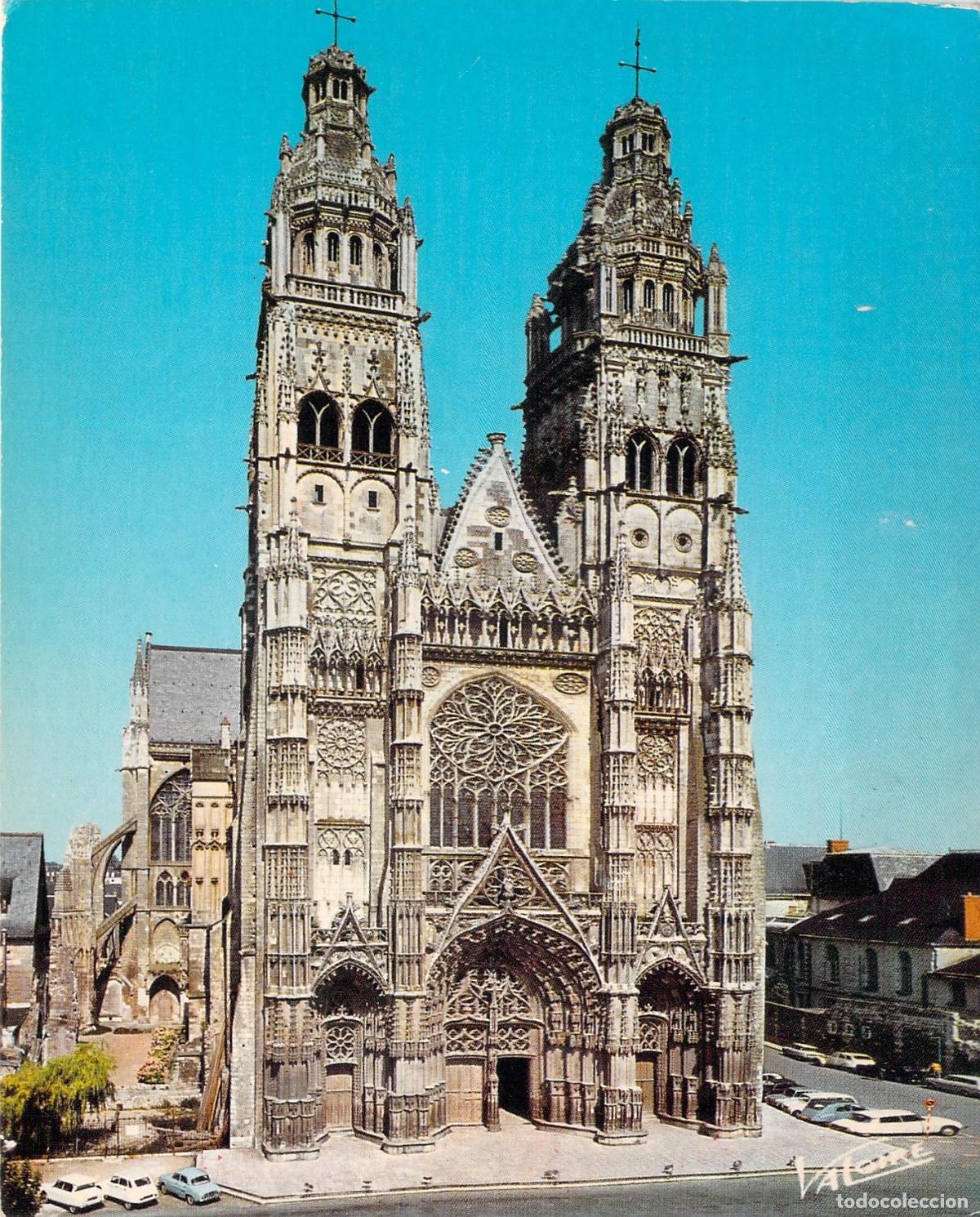 Postales: Postal de la Catedral de Saint-Gatien en Tours, Francia