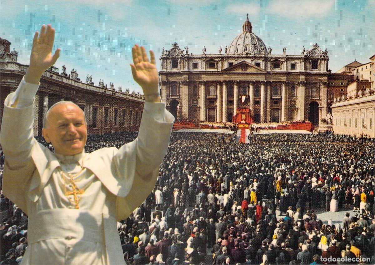 Postales: Postal de la Bas&iacute;lica de San Pedro con el Papa Juan Pablo II