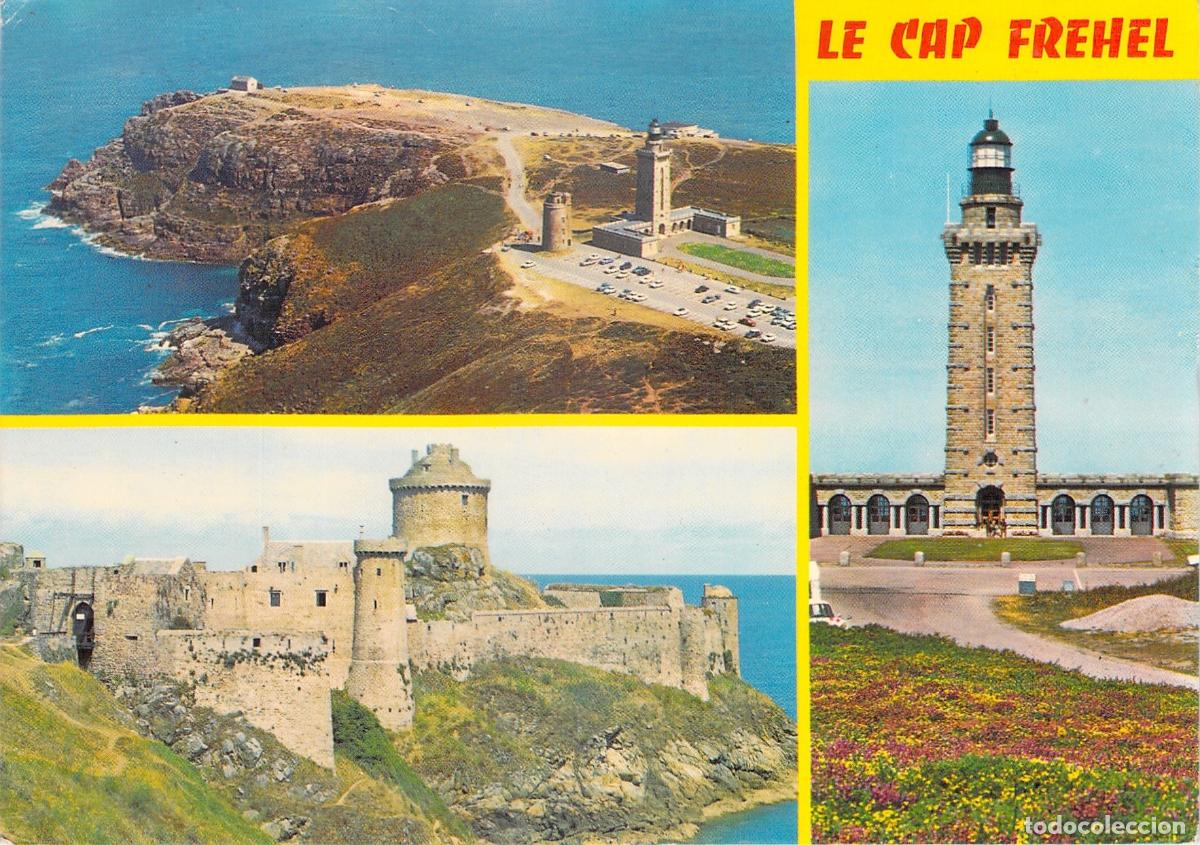 Postales: Postal de Cap Frehel, Faro y Castillo en Breta&ntilde;a, Francia