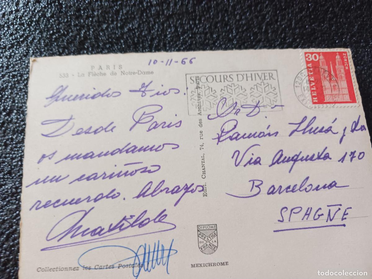 Postales: 533 paris, la fleche de notre dame, circulada 1966 - Foto 2