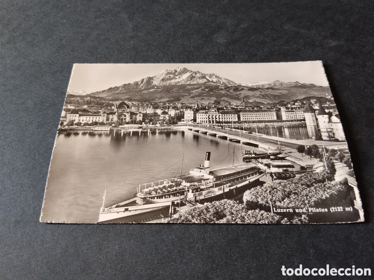 Postales: Postal Luzern puerto barco