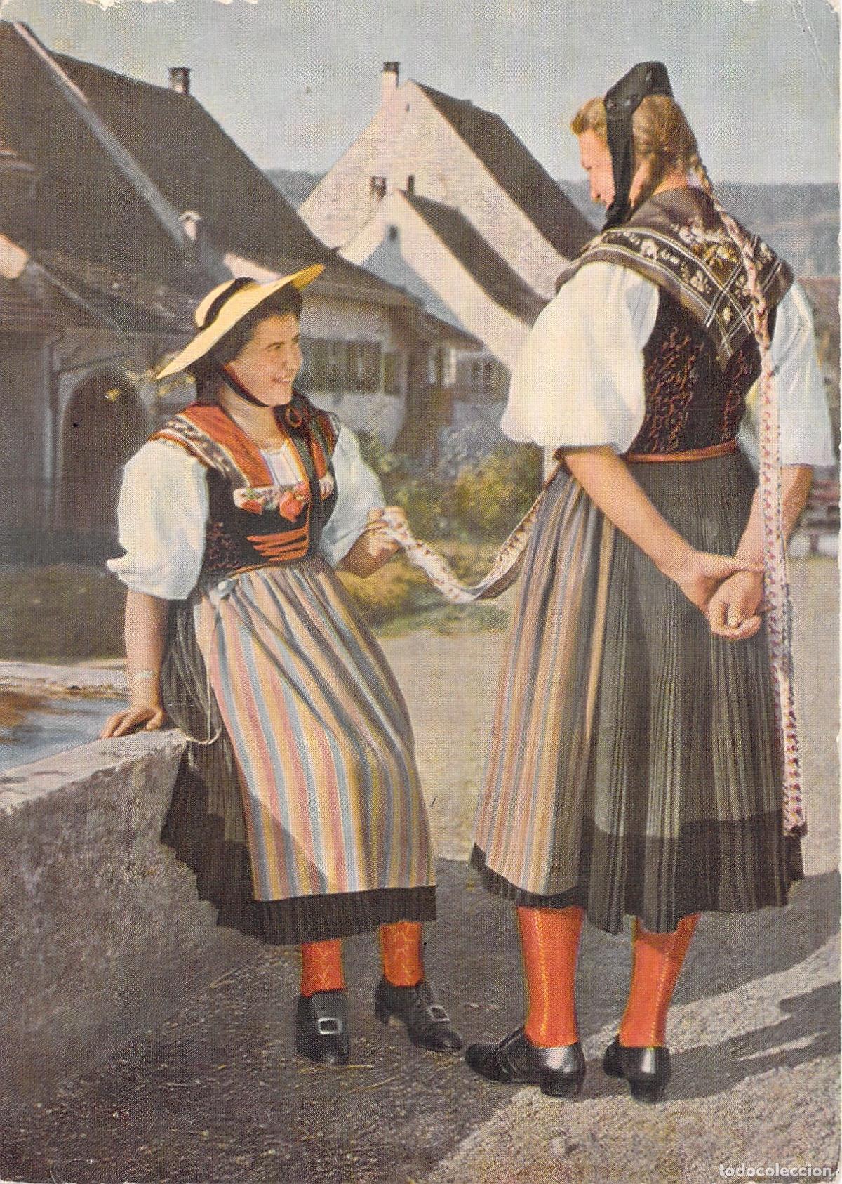 Postales: Postal de traje tradicional de Baselland, Suiza