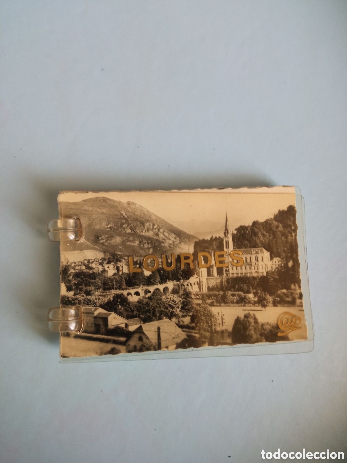 Postales: Antiguo bloc con 12 antiguas fotograf&iacute;as en miniatura de Lourdes, miden 71x48mm
