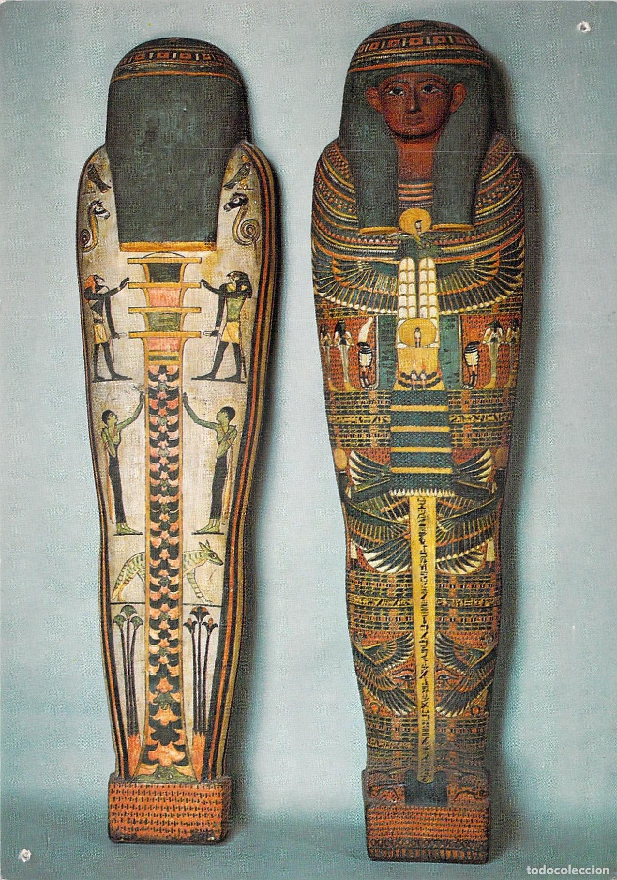 Postales: Postal del Sarc&oacute;fago de Imeneminet en el Museo del Louvre