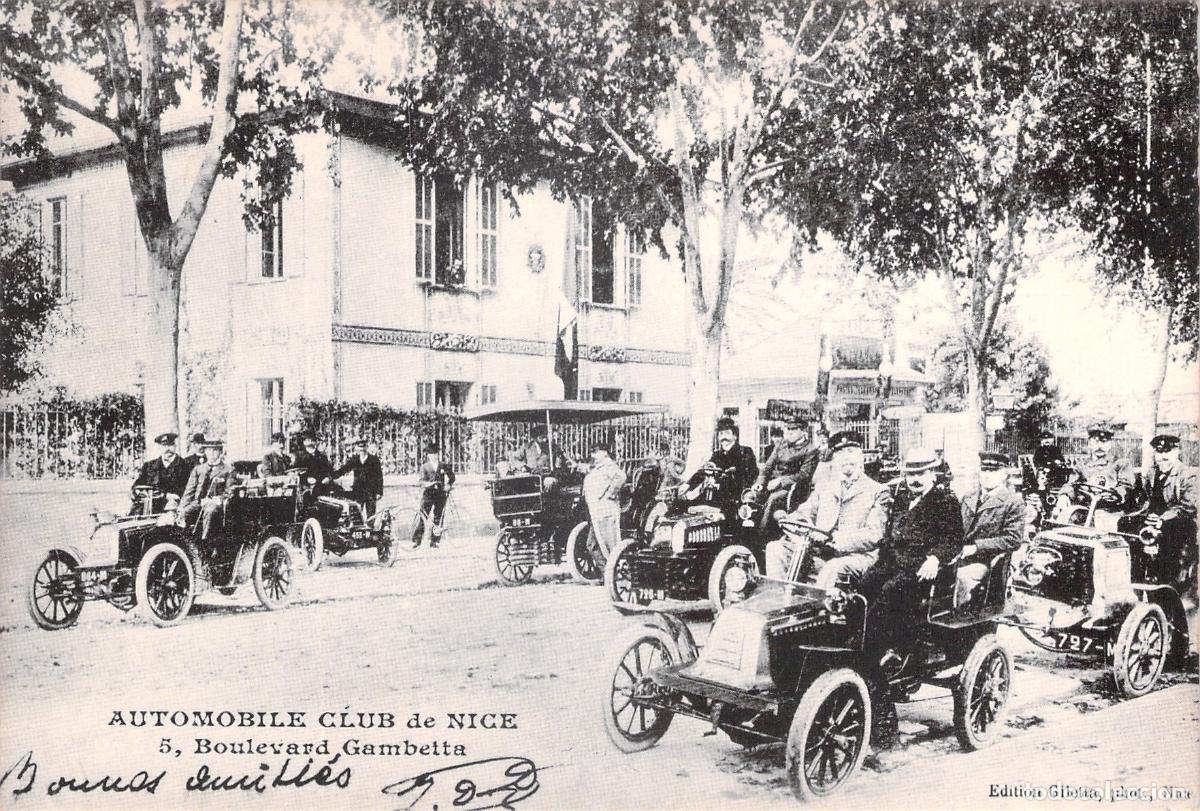 Postales: Postal de Niza, Automobile Club de Nice en la Belle Epoque