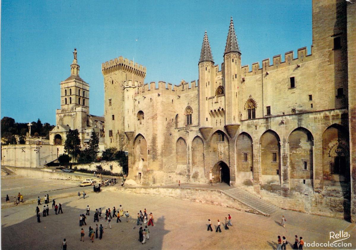 Postales: Postal del Palacio de los Papas y Catedral en Avignon, Francia
