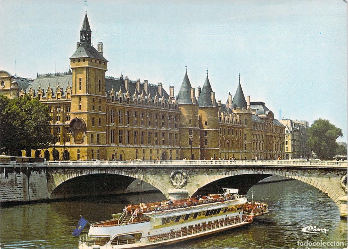 Postales: Postal de Par&iacute;s: Palais de Justice y Sainte Chapelle desde el Sena