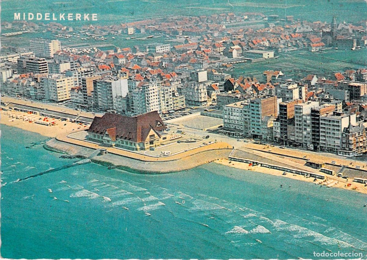 Postales: Postal de Middelkerke, vista a&eacute;rea de la costa belga