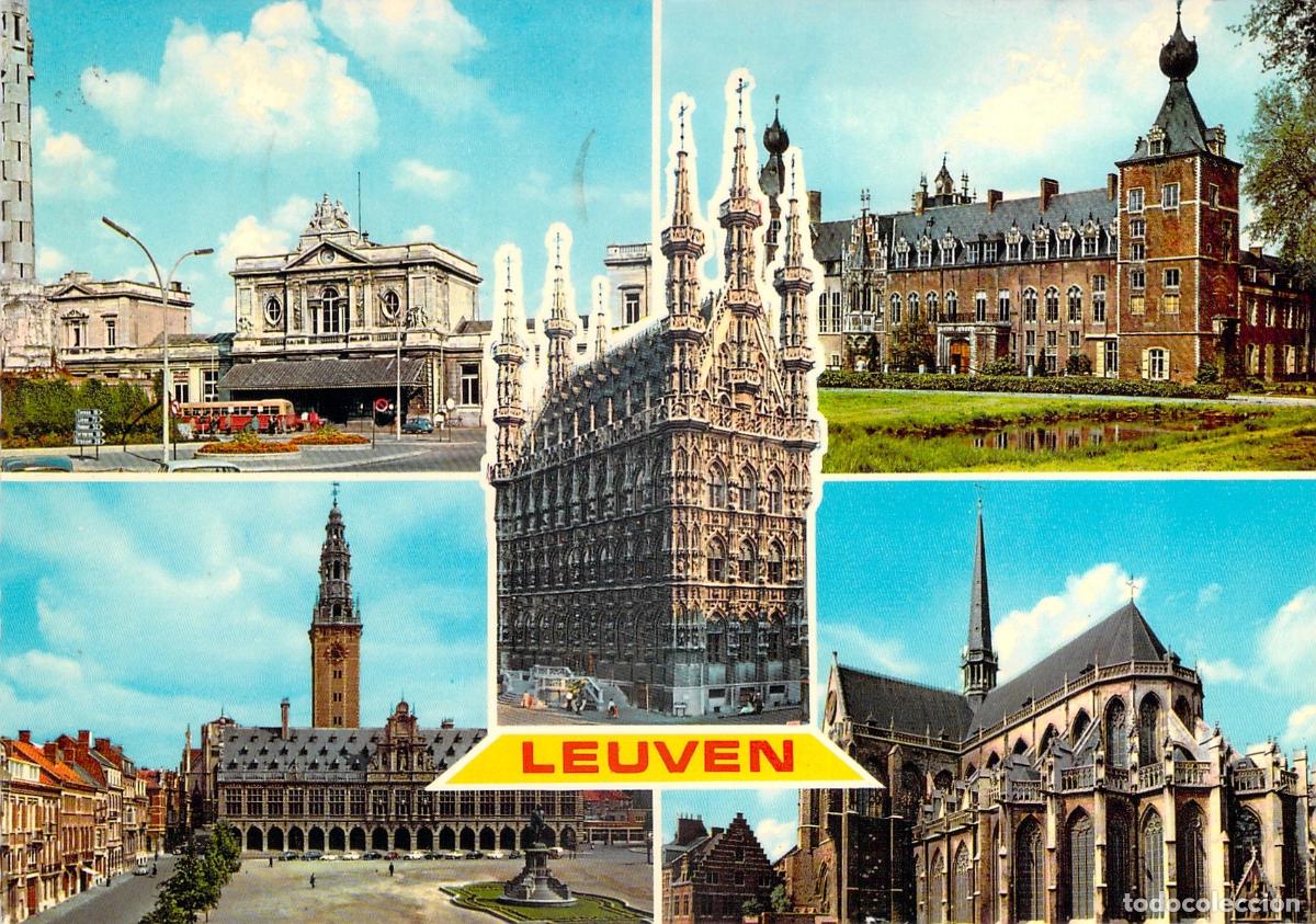 Postales: Postal de vistas panor&aacute;micas de la ciudad de Leuven, B&eacute;lgica