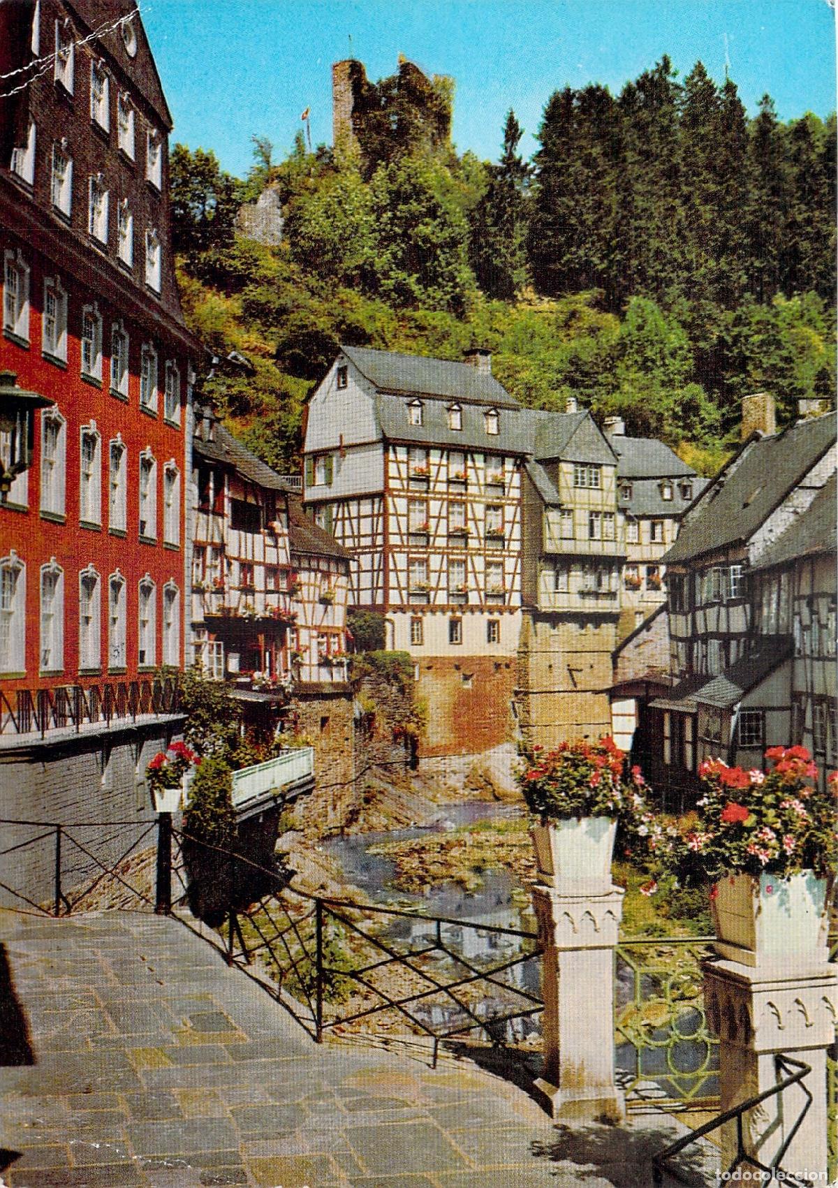 Postales: Postal de Monschau Alemania con arquitectura t&iacute;pica
