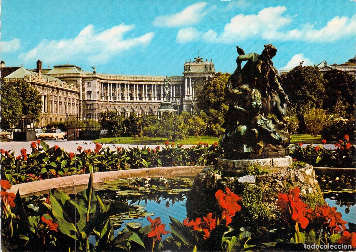 Postales: Postal de Volksgarten y el Palacio Hofburg en Viena