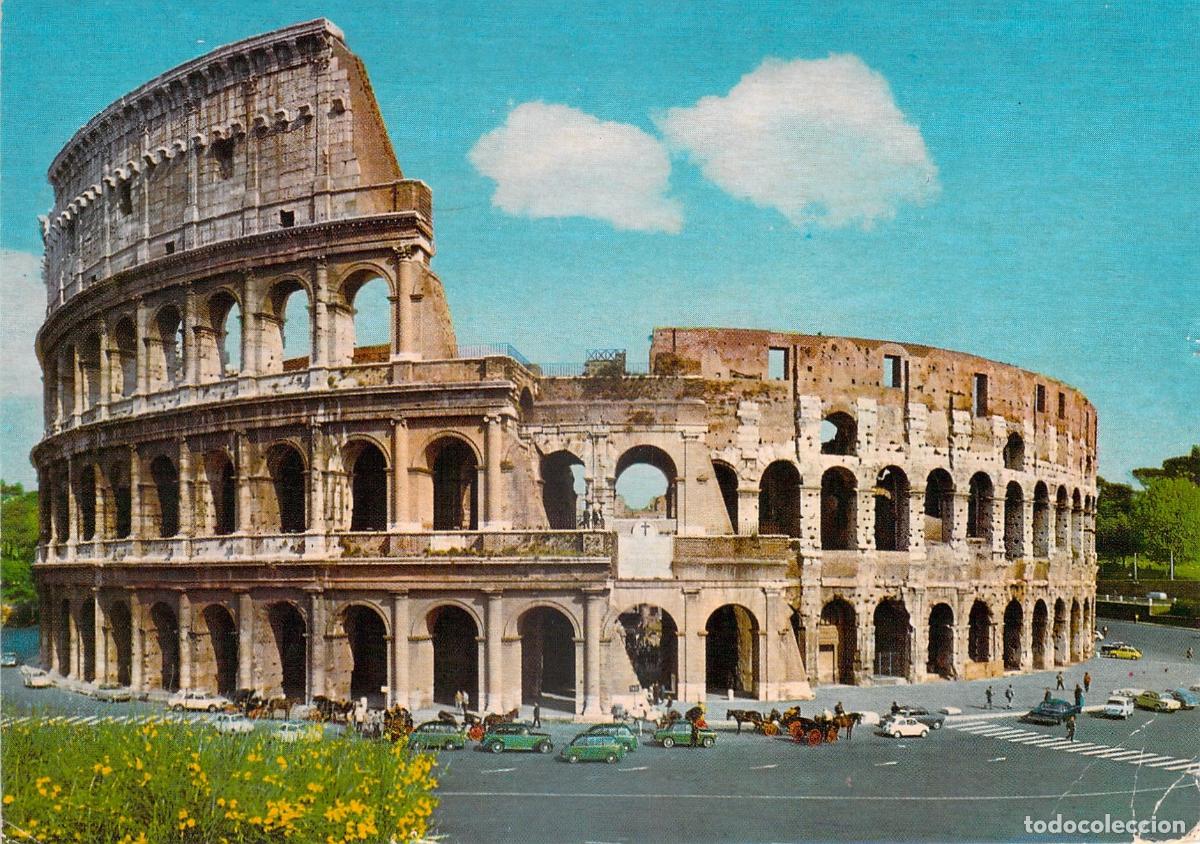 Postales: Postal del Coliseo en Roma, Italia