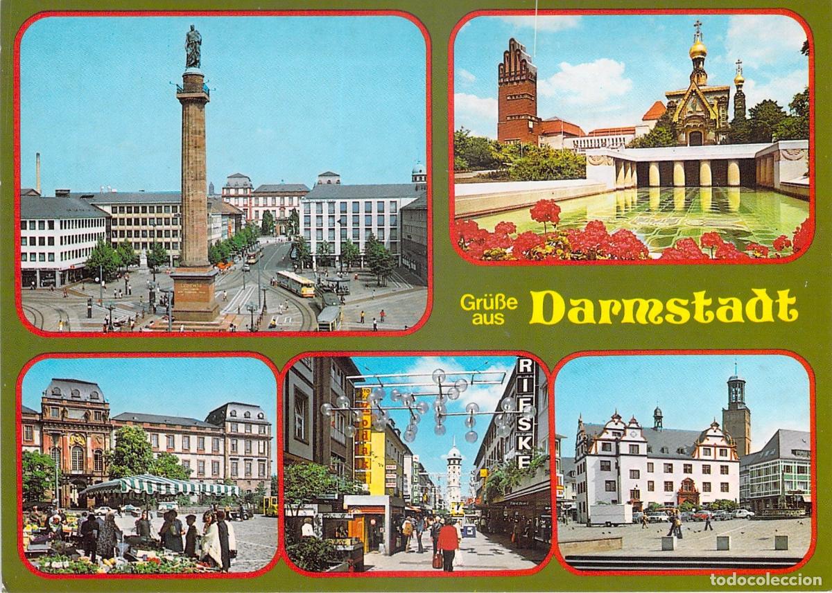 Postales: Postal de vistas panor&aacute;micas de la ciudad de Darmstadt