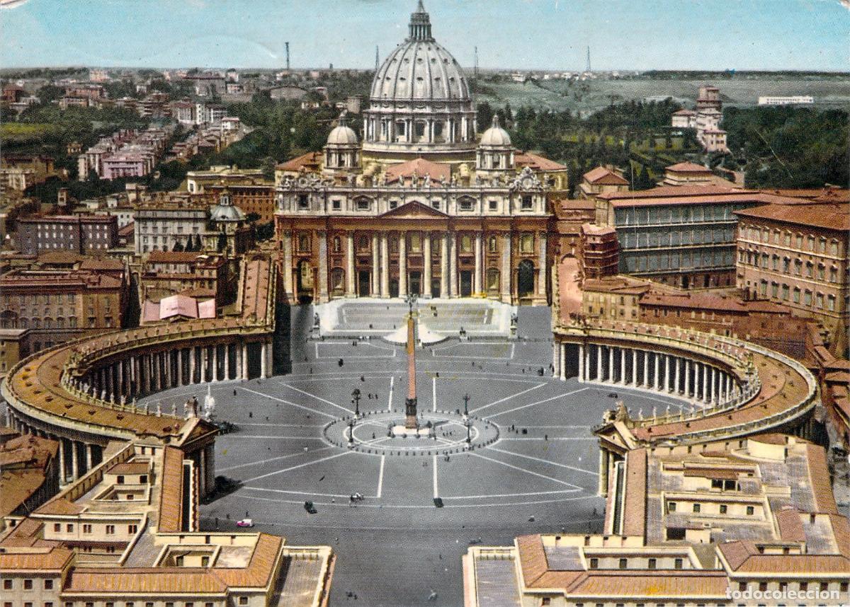 Postales: Postal de la Plaza de San Pedro en Roma