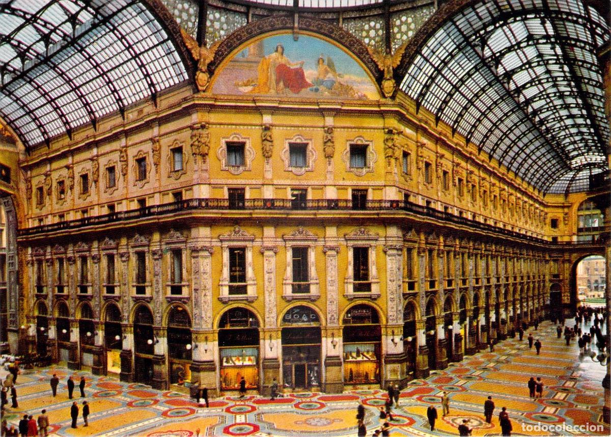 Postales: Postal de la Galleria Vittorio Emanuele en Mil&aacute;n, Italia