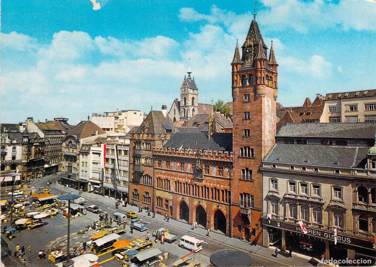 Postales: Postal de Basilea: Marktplatz y el Ayuntamiento