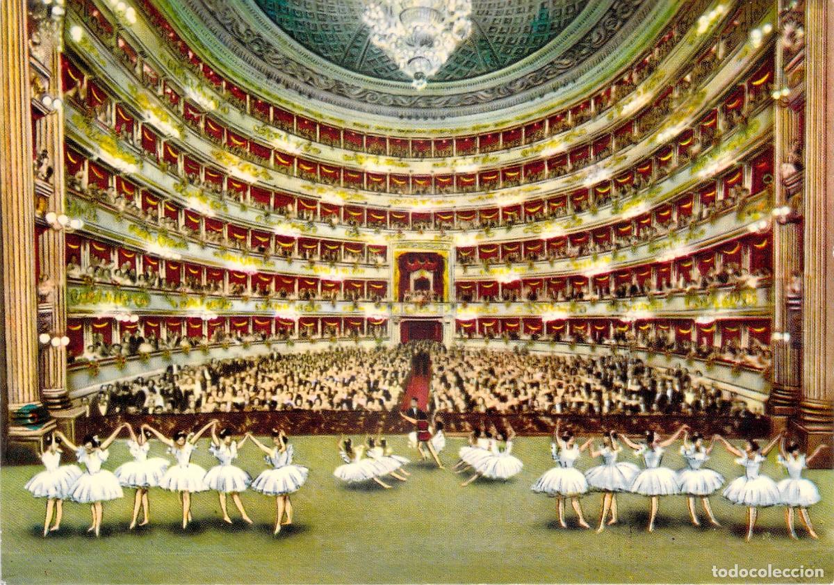 Postales: Postal de Mil&aacute;n, Interior del Teatro alla Scala con bailarinas