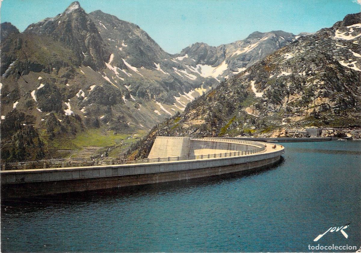 Postales: Postal del Embalse de Cap de Long y Pic M&eacute;chant en los Pirineos