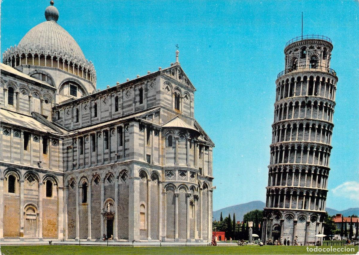 Postales: Postal de la Piazza dei Miracoli con la Torre de Pisa en Italia
