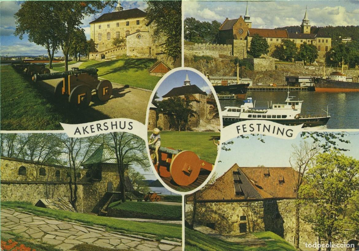 Postales: N&ordm; M-1305/18-OSLO. Noruega. Fortaleza de Akershus. Sin circular. ED. MITTET
