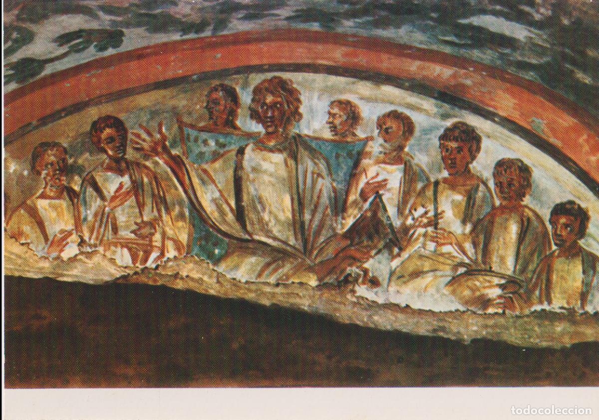 Postales: ITALIA, ROMA, CATACOMBA DI S.DOMITILLA, CRISTO CON LOS APOSTOLES &ndash; FOTOCOLOR &ndash; S/C