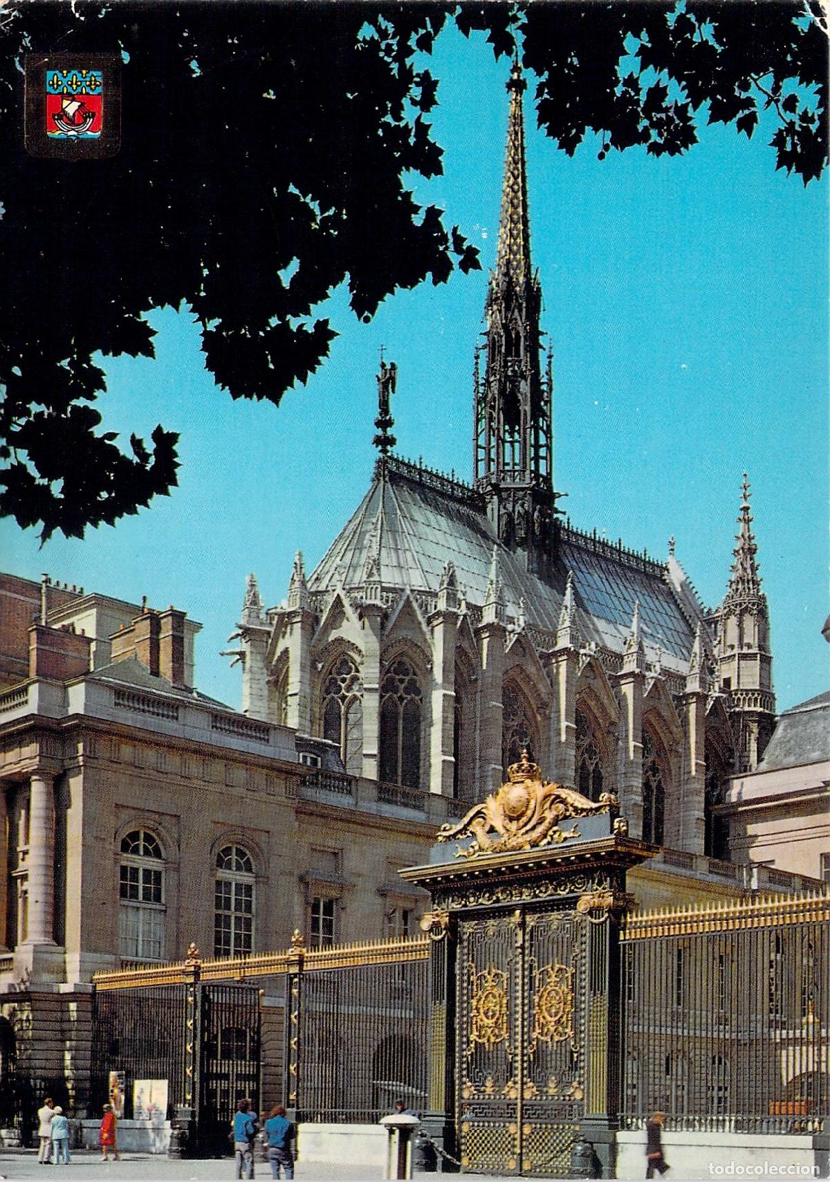Postales: Postal de Par&iacute;s con la Sainte-Chapelle y el Palacio de Justicia