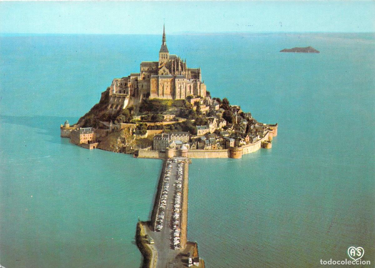 Postales: Postal de la Abad&iacute;a del Mont Saint-Michel en Normand&iacute;a
