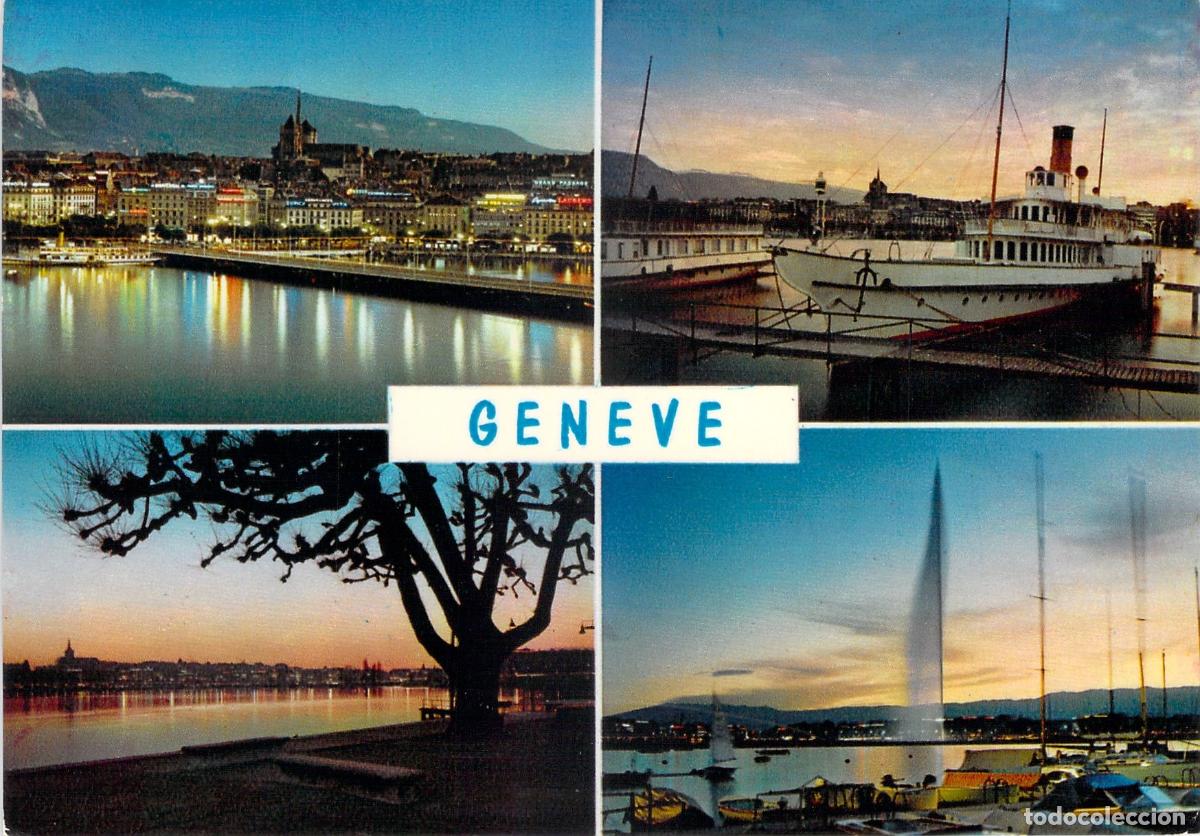 Postales: Postal de vistas panor&aacute;micas de Ginebra, Suiza