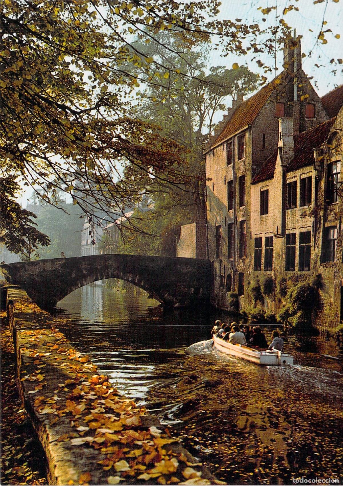 Postales: Postal de Groene Rei y canal en Brujas B&eacute;lgica
