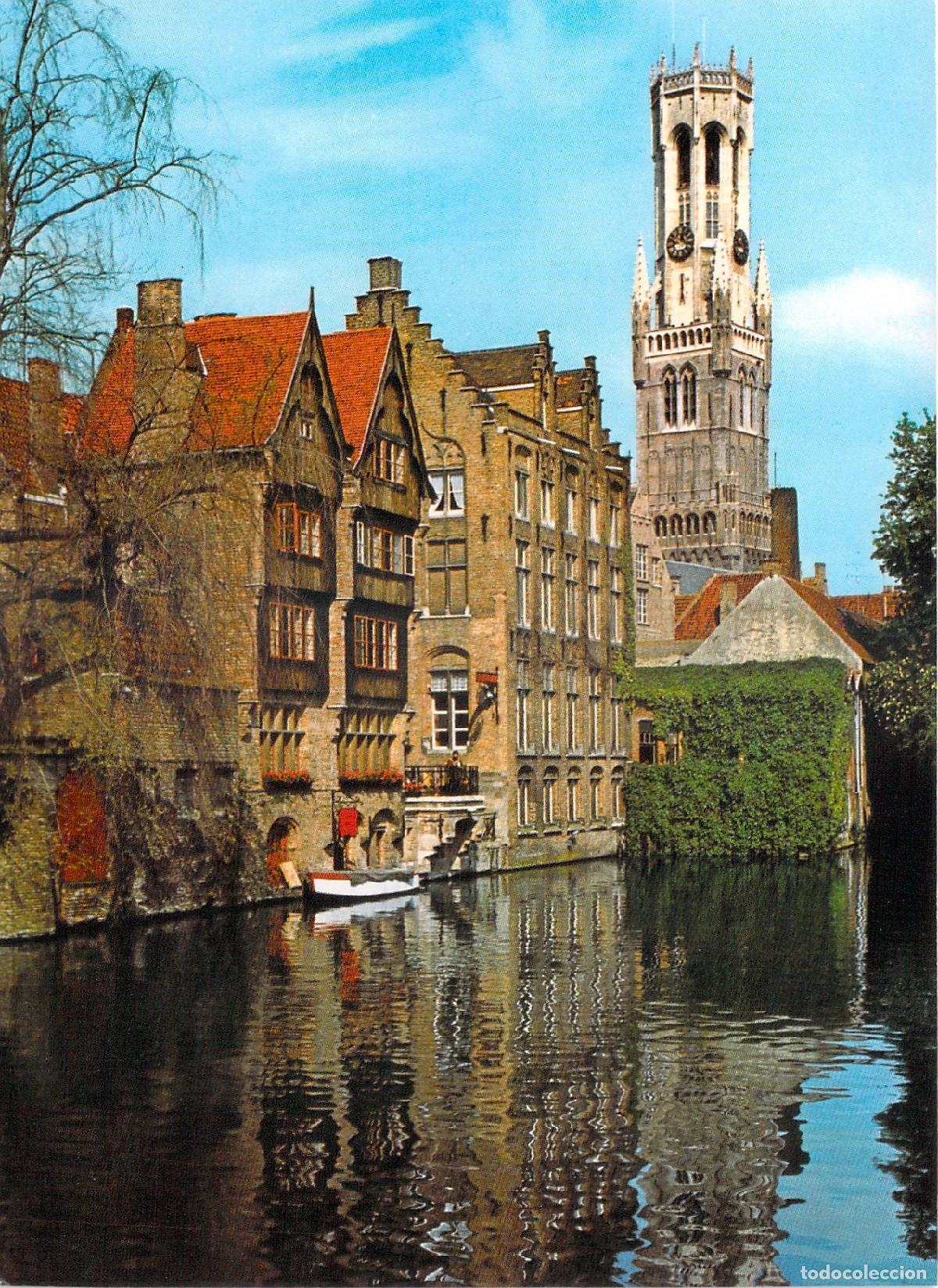 Postales: Postal de Rozenhoedkaai y el Campanario en Brujas, B&eacute;lgica