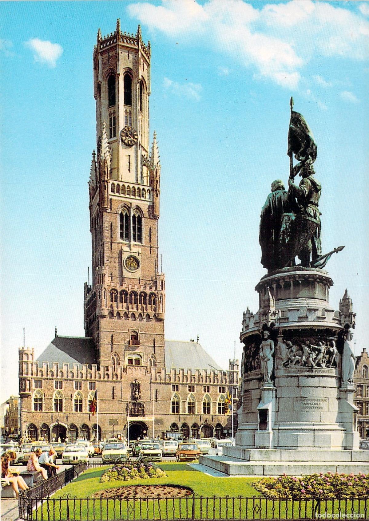 Postales: Postal de Brujas con el Campanario y Monumento