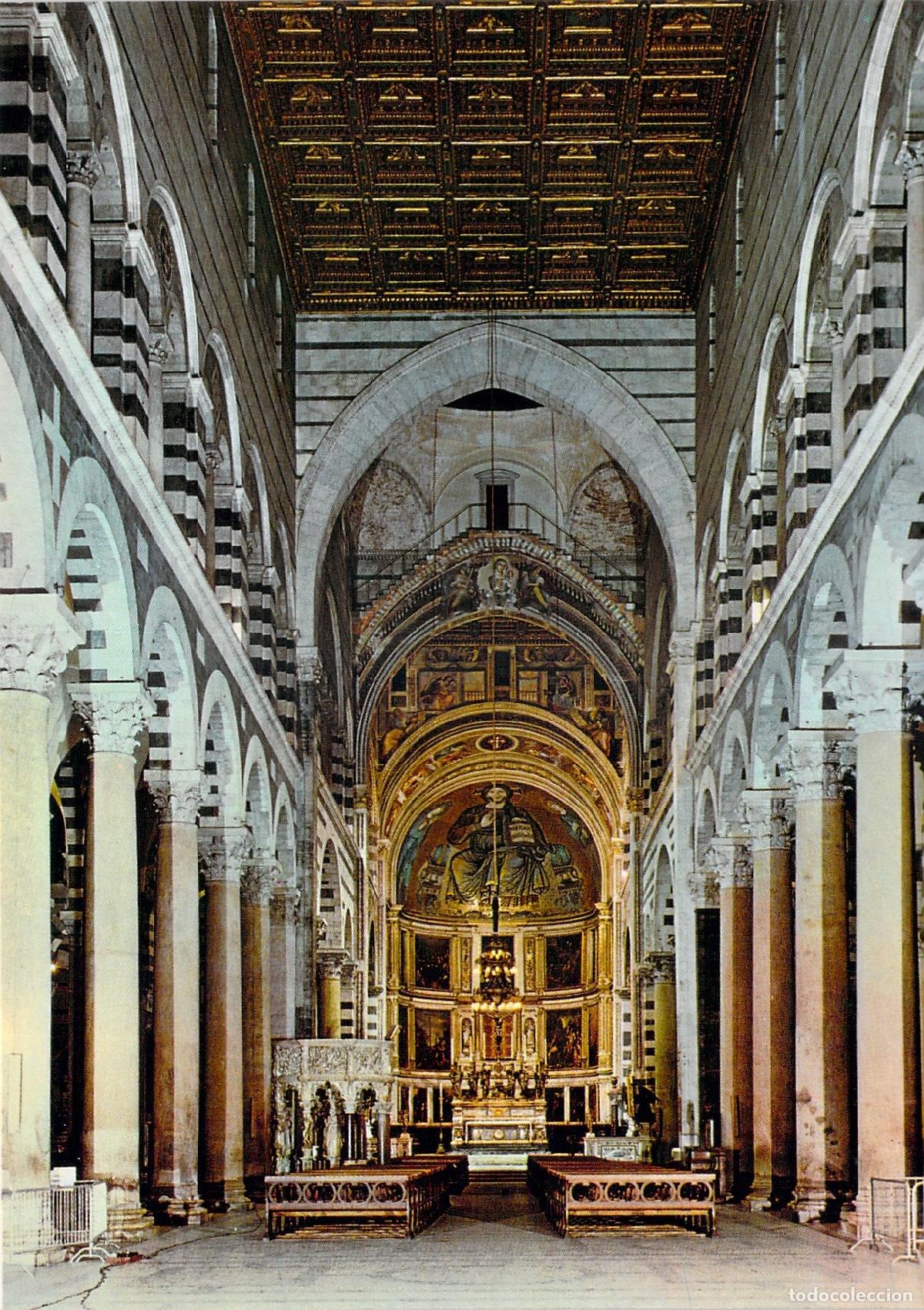 Postales: Postal del interior del Duomo de Pisa
