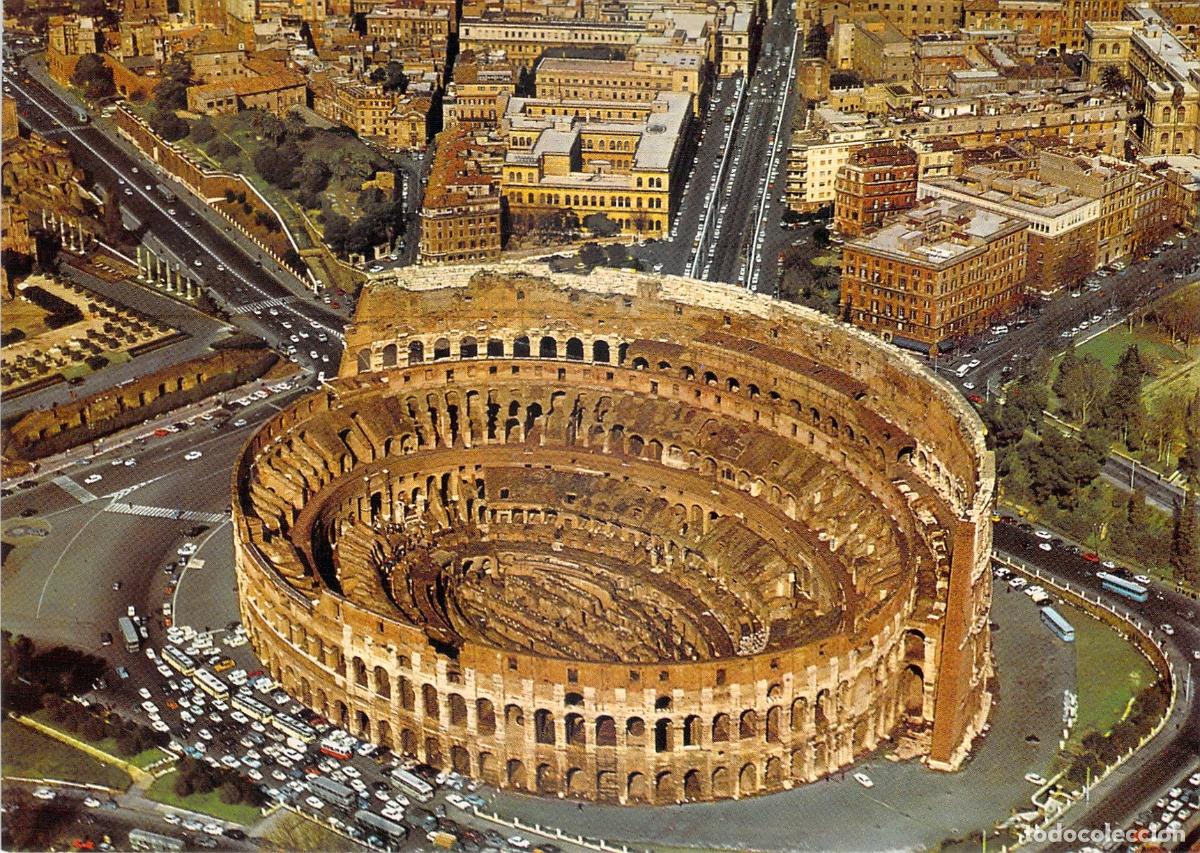 Postales: Postal de Roma - Vista a&eacute;rea del Coliseo