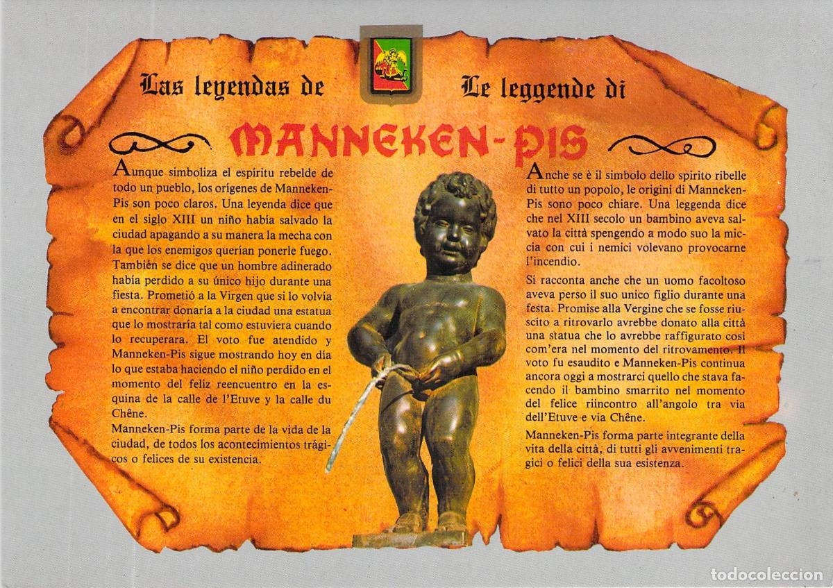 Postales: Postal de la estatua Manneken Pis en Bruselas