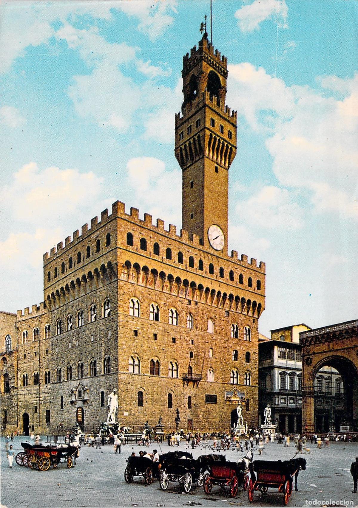 Postales: Postal de Palazzo Vecchio en la Plaza de la Se&ntilde;or&iacute;a, Florencia