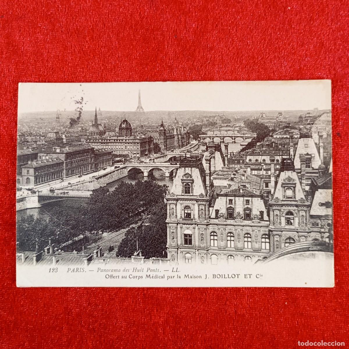 Postales: POSTAL - PARIS - PANORAMA DES HUIT PONTS - OFFERT AU CORPS M&Eacute;DICAL . J. BOILLOT - RAR&Iacute;SIMA / 793