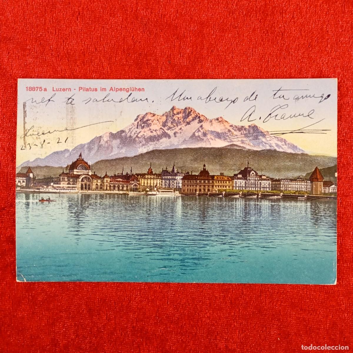 Postales: POSTAL - LUZERN - PILATUS IM ALPENGL&Uuml;HEN - 18875a - RAR&Iacute;SIMA / 795