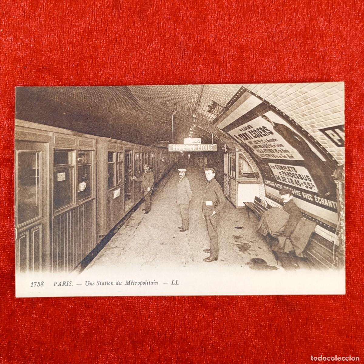 Postales: POSTAL - PARIS - UNE STATION DU M&Eacute;TROPOLITAIN - 1758 - RAR&Iacute;SIMA / 803