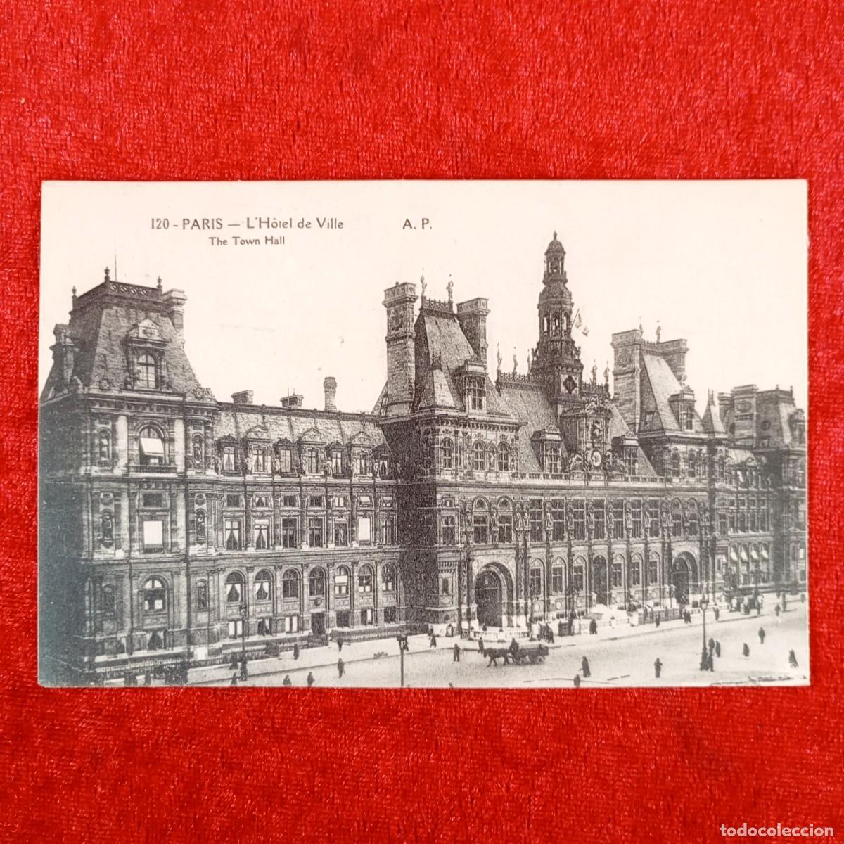 Postales: POSTAL - PARIS - L'HOTEL DE VILLE - THE TOWN HALL - 120 - A.P. - RAR&Iacute;SIMA / 804