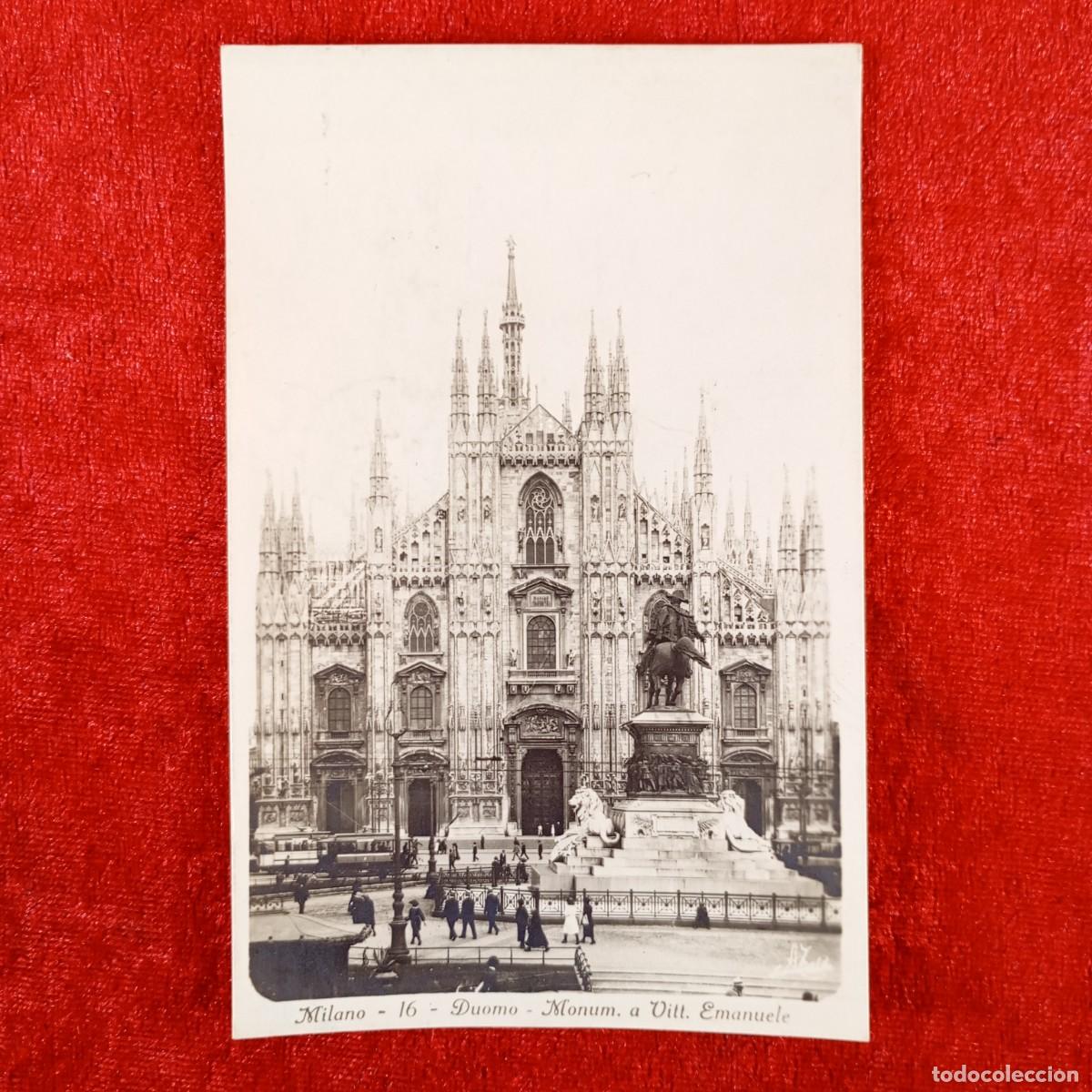 Postales: POSTAL - MILANO - 16 - DUOMO - MONUMENTO A VITTORIO EMANUELE - A. TRALDI MILANO - RAR&Iacute;SIMA / 816