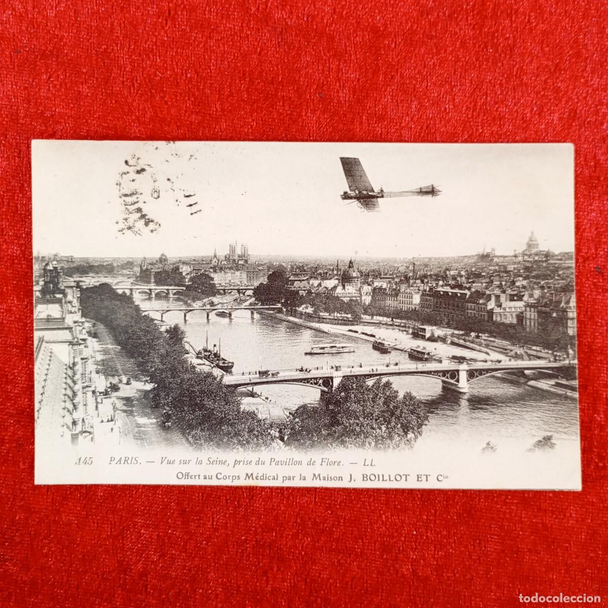 Postales: POSTAL - PARIS - VUE SUR LA SEINE, PRISE DU PAVILLON DE FLORE - J. BOILLOT - RAR&Iacute;SIMA / 855