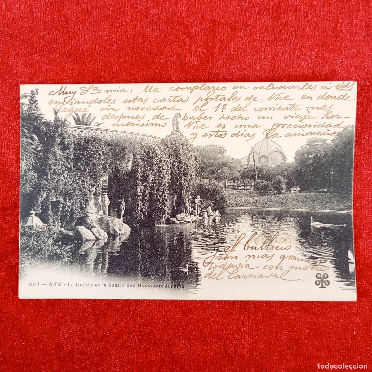 Postales: POSTAL - NICE - LA GROTTE ET LE BASSIN DES NOUVEAUX JARDINS - 367 - RAR&Iacute;SIMA / 917