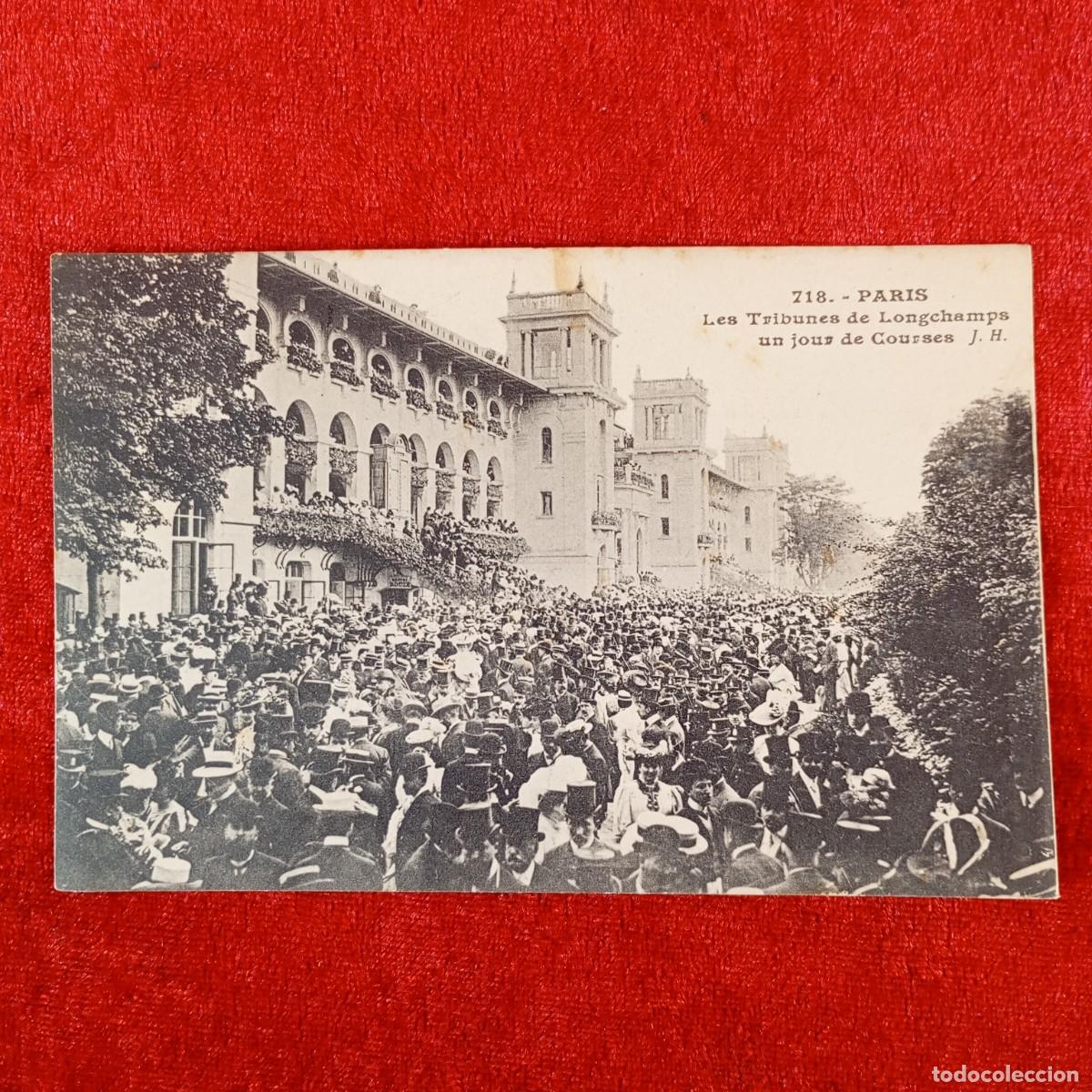 Postales: POSTAL - PARIS - 718 - LES TRIBUNES DE LONGCHAMPS UN JOUR DE COURSES - RAR&Iacute;SIMA / 959