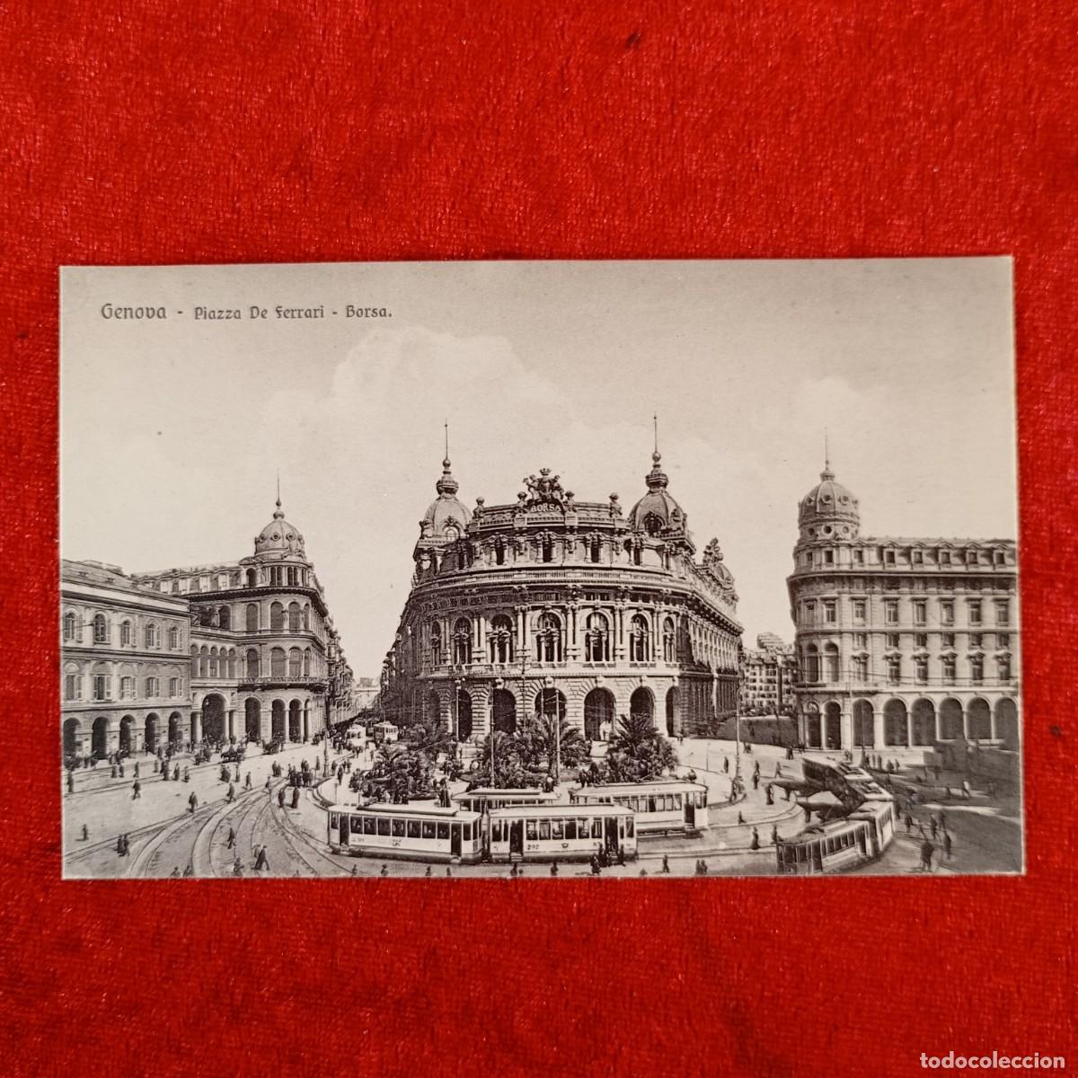 Postales: POSTAL - GENOVA - PIAZZA DE FERRARI - BORSA - RAR&Iacute;SIMA / 1038