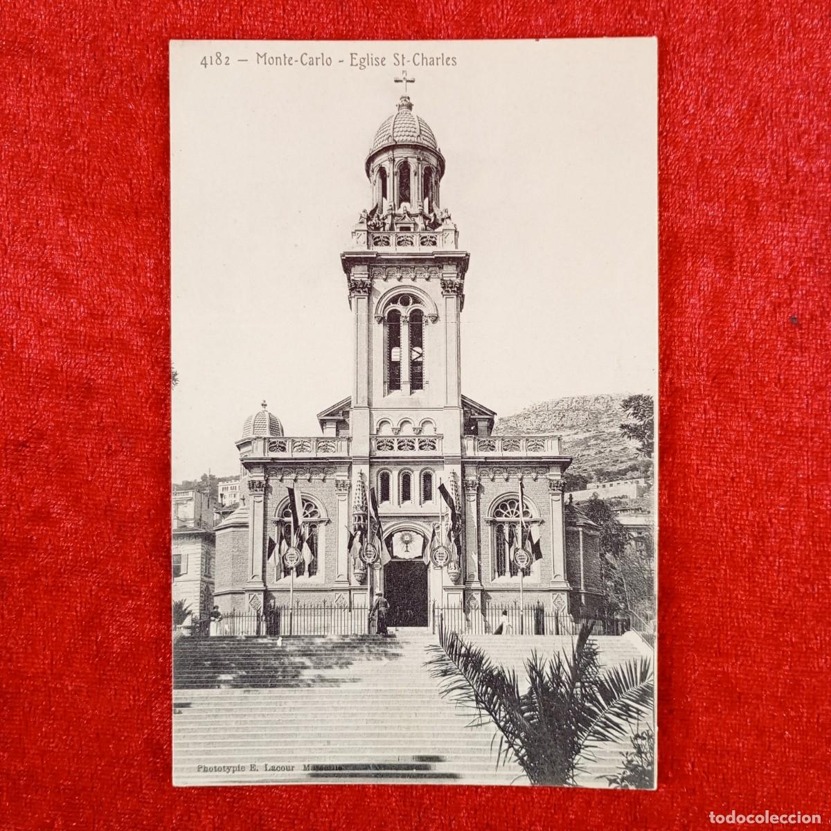 Postales: POSTAL - MONTE-CARLO - EGLISE ST. CHARLES - 4182 - RAR&Iacute;SIMA / 1135